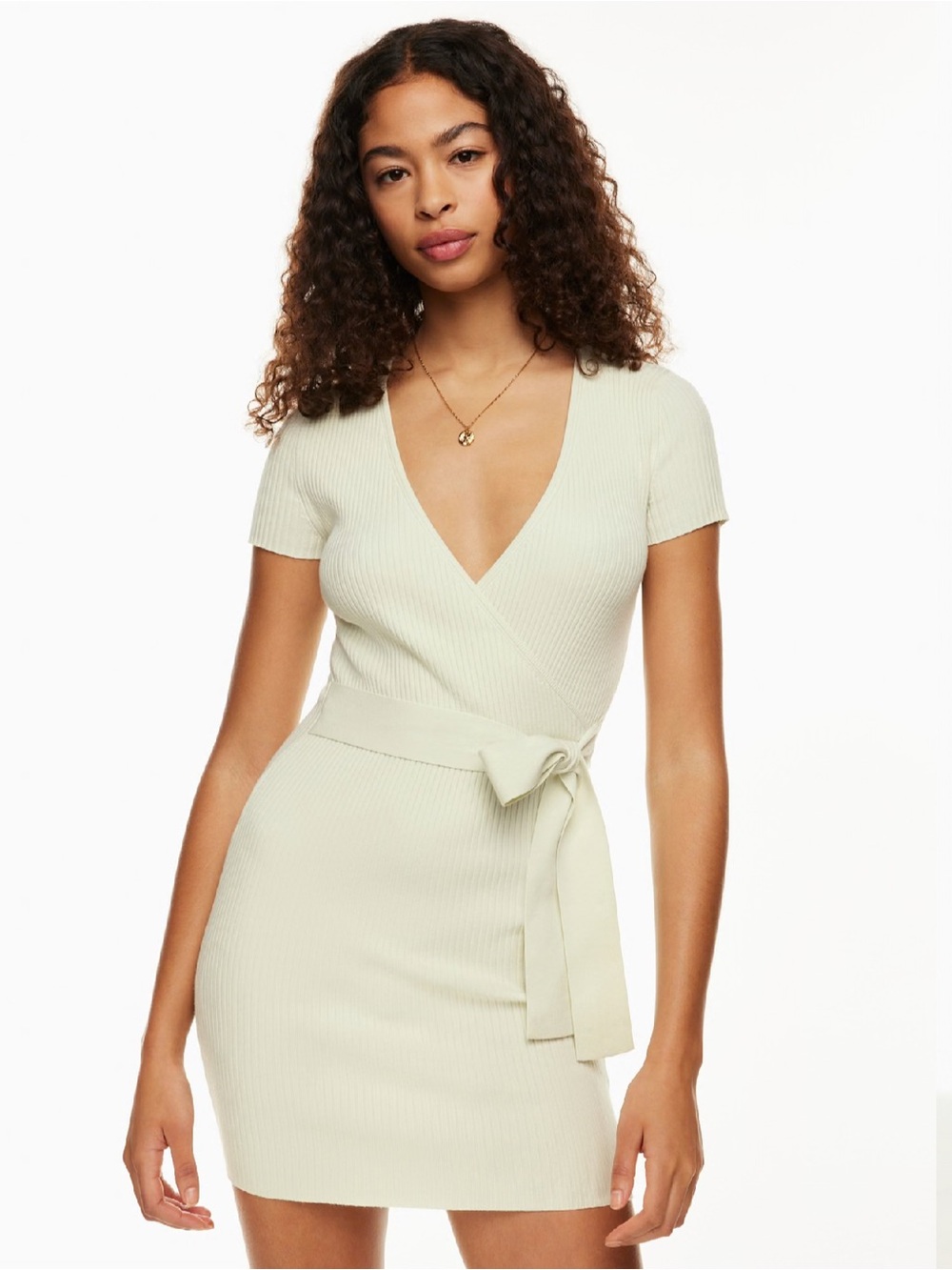 NWT Aritzia Wilfred All Tied Up Dress Light Birch XS